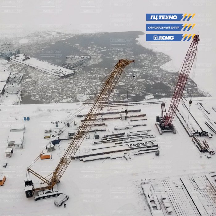 Краны XCMG на строительстве трассы М12 Москва-Казань.